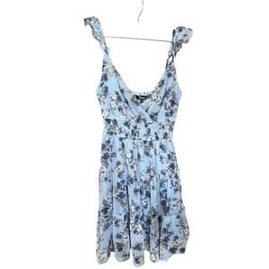 Trixxi Women’s Day Blue Floral Ruffle Dress – Size S – NWT $59